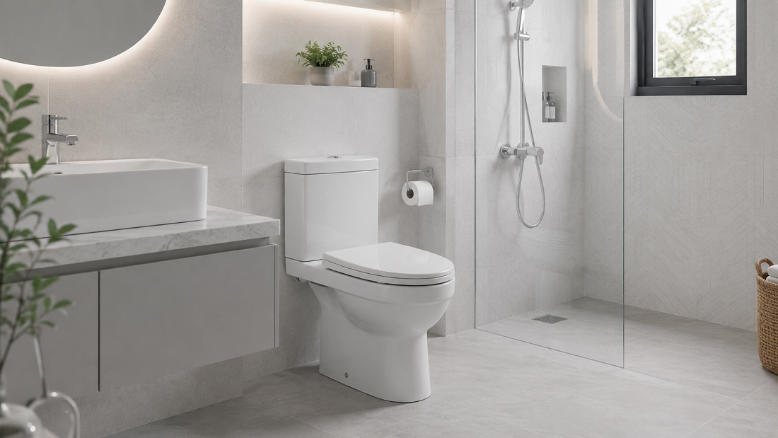 Kloset Two Piece Terbaik untuk Kamar Mandi Modern: BLACKWHITE BENVOLIO, Perpaduan Kenyamanan dan Daya Tahan