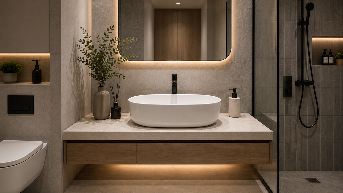 Cara Membuat Kamar Mandi Sempit Terlihat Lebih Elegan